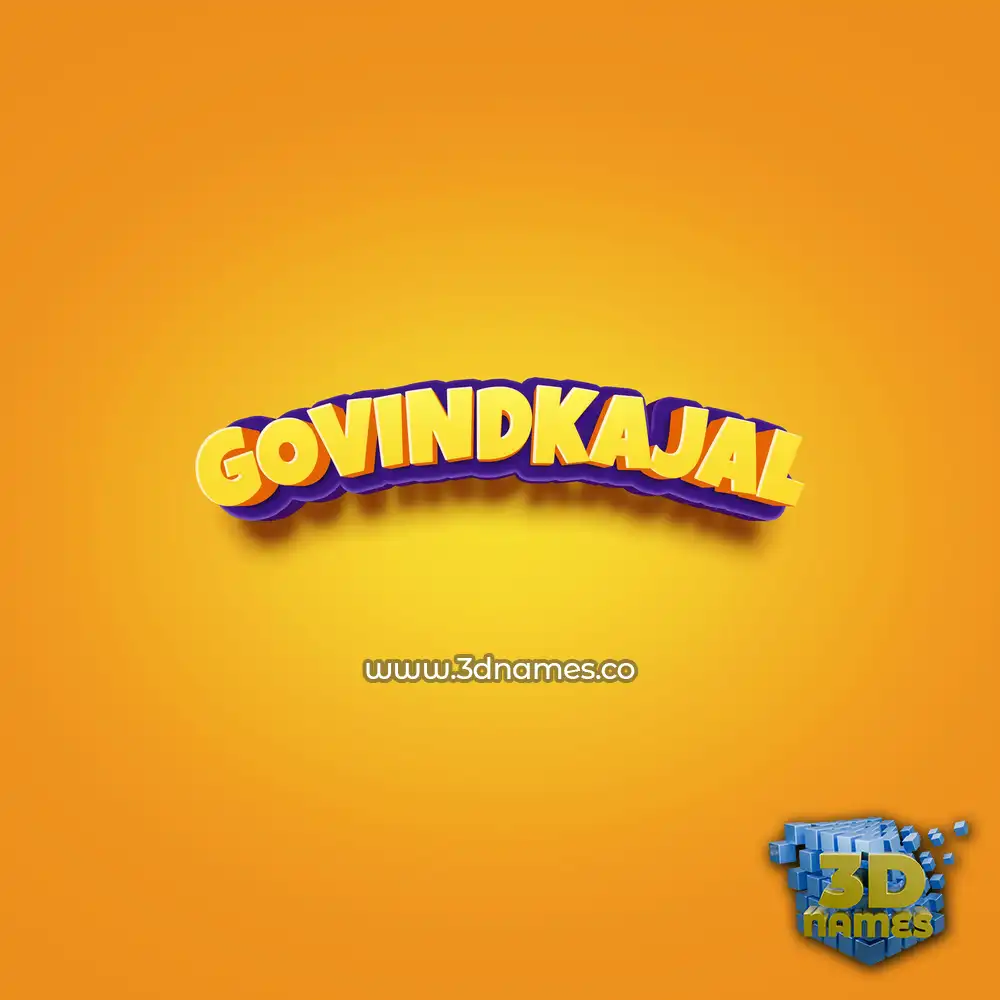 govindkajal in Orange Toon style - 3D name wallpaper govindkajal in Orange Toon style - 3D name wallpaper