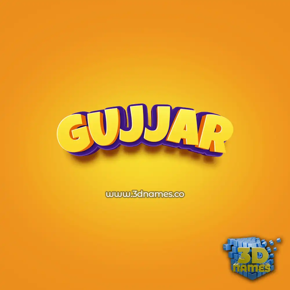 gujjar in Orange Toon style - 3D name wallpaper