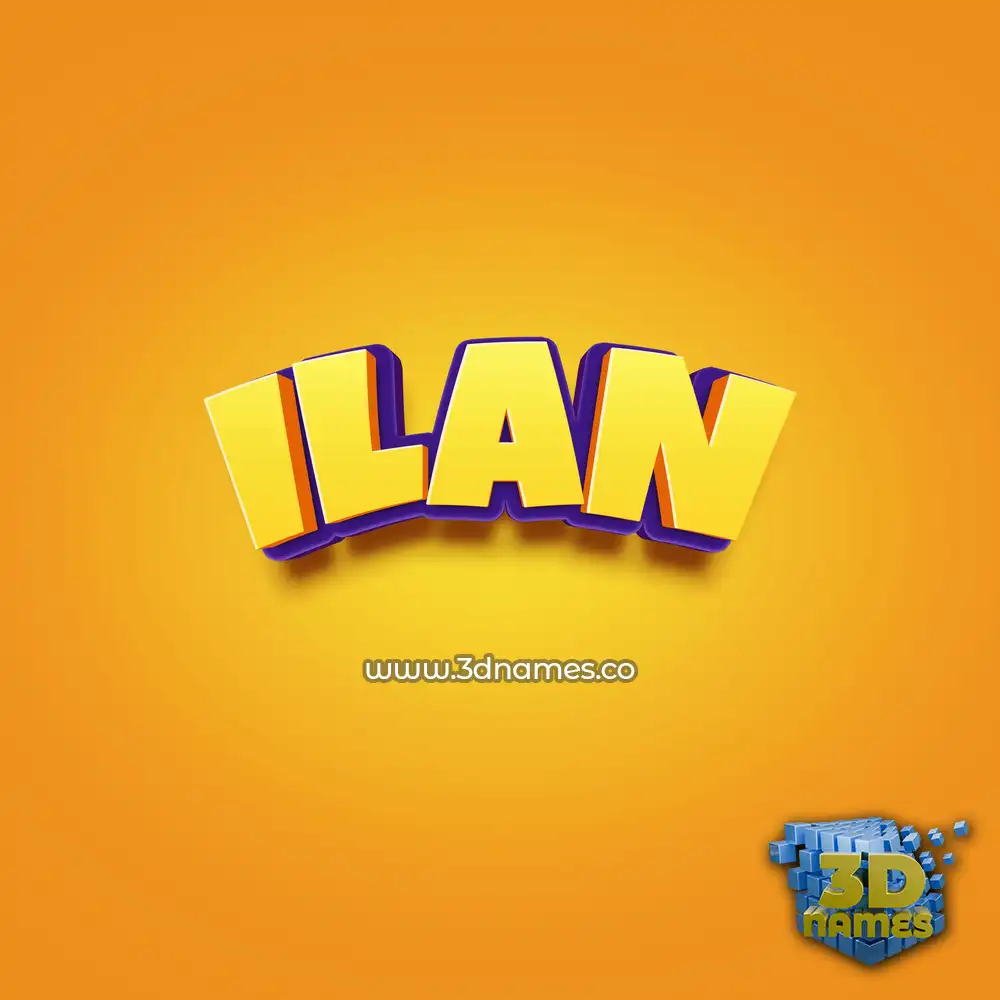 ilan in Orange Toon style - 3D name wallpaper ilan in Orange Toon style - 3D name wallpaper