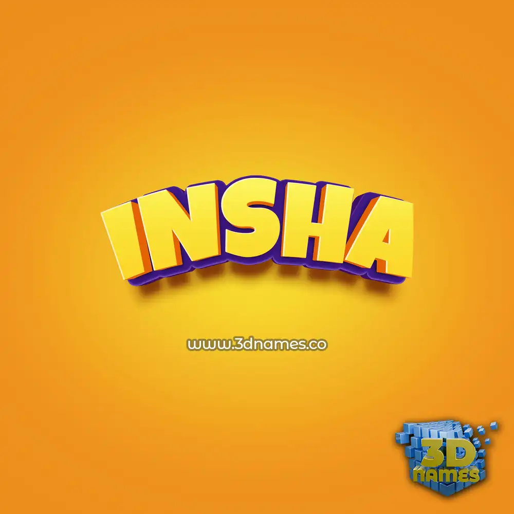 insha in Orange Toon style - 3D name wallpaper
