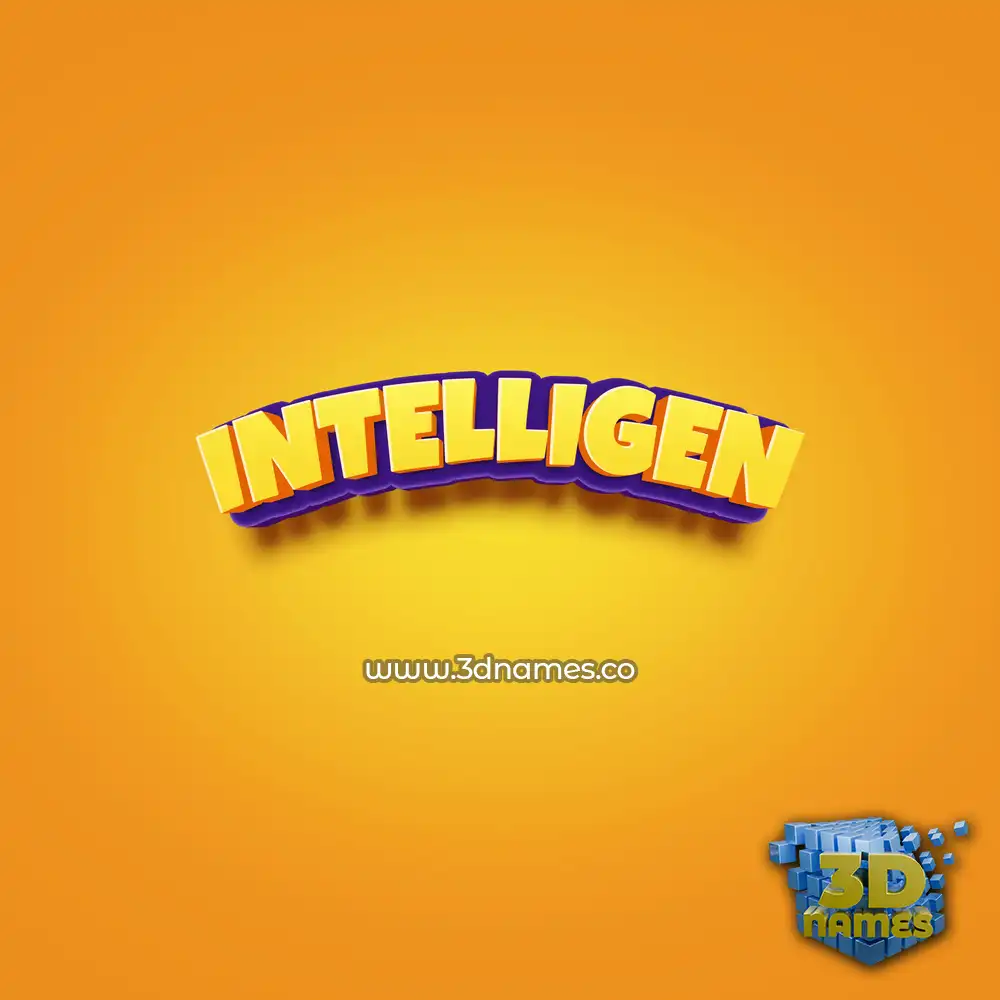 intelligen in Orange Toon style - 3D name wallpaper intelligen in Orange Toon style - 3D name wallpaper