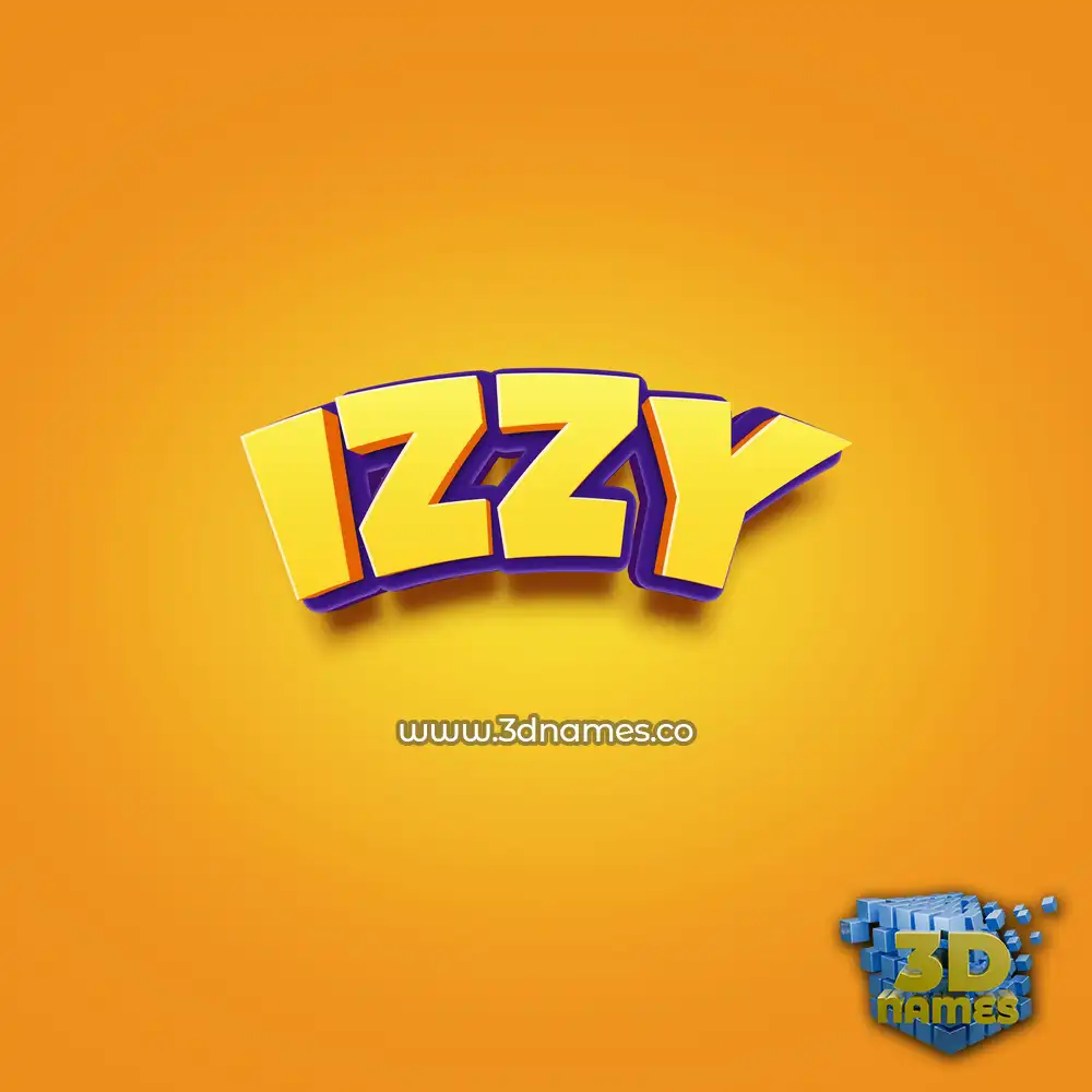 izzy in Orange Toon style - 3D name wallpaper