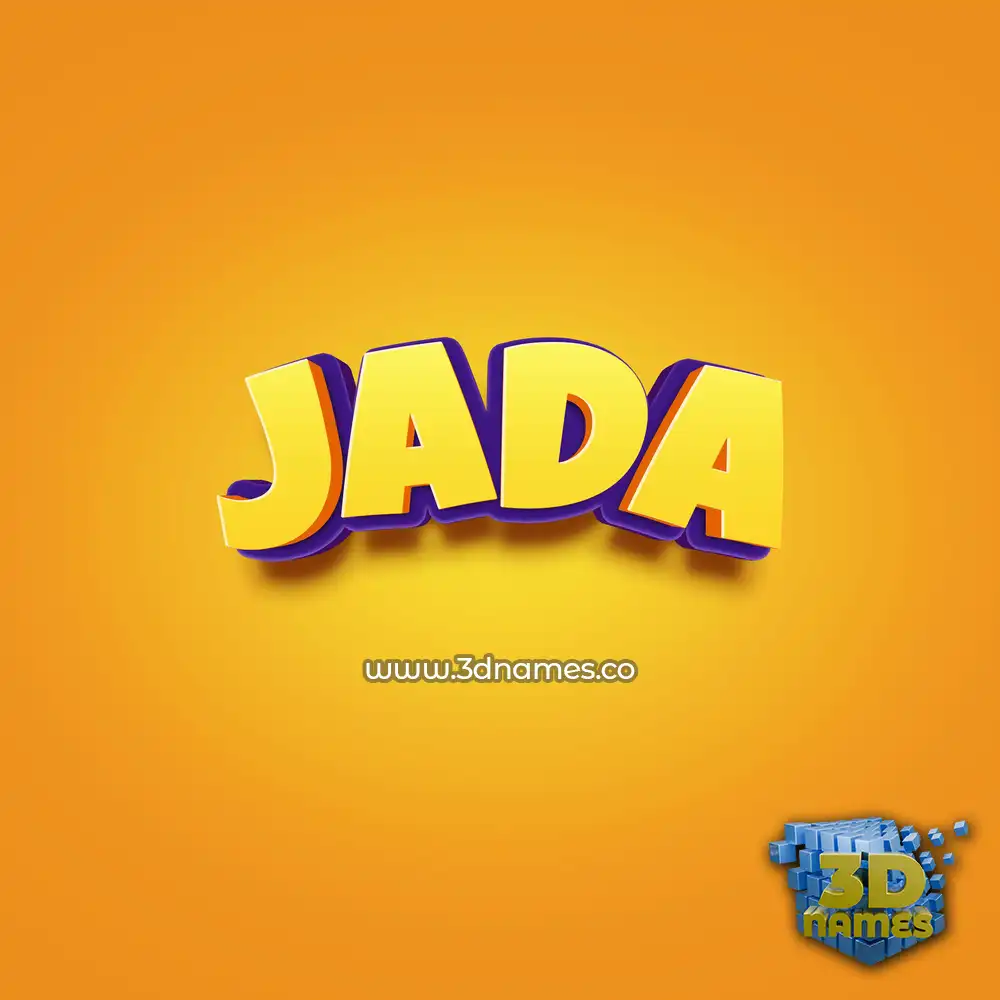 jada in Orange Toon style - 3D name wallpaper
