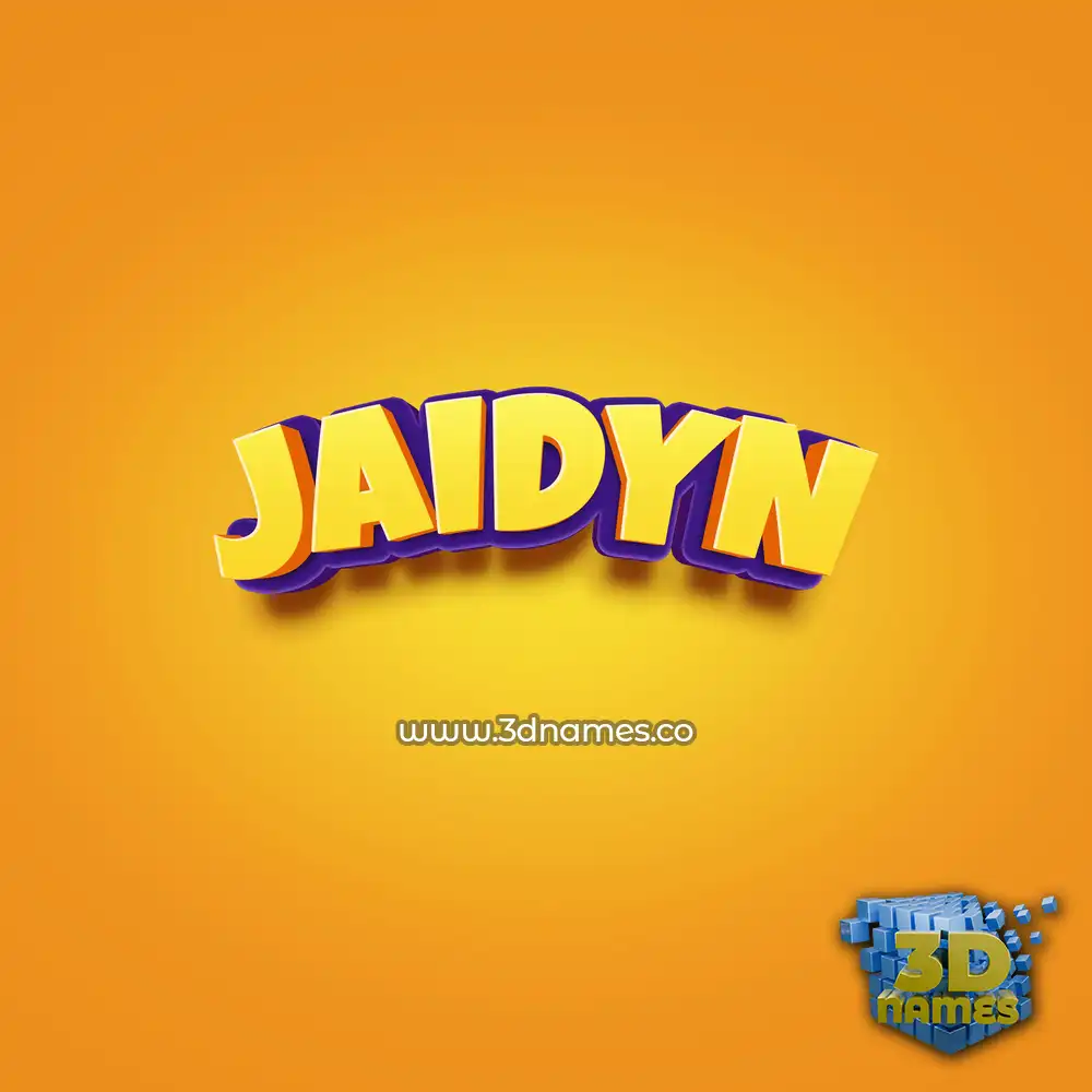 jaidyn in Orange Toon style - 3D name wallpaper