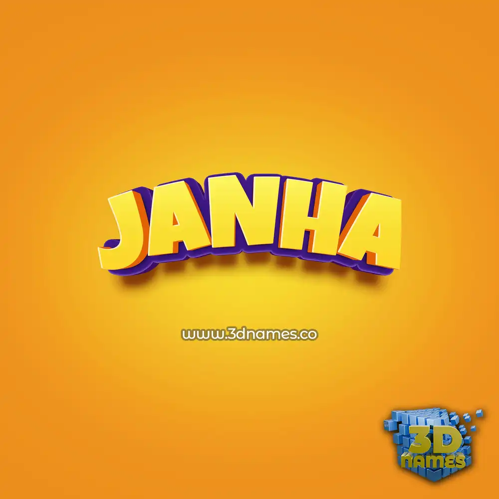 janha in Orange Toon style - 3D name wallpaper janha in Orange Toon style - 3D name wallpaper