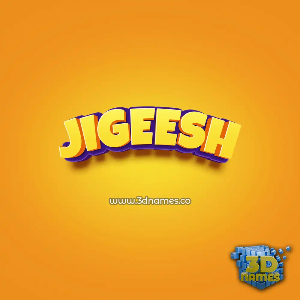 jigeesh in Orange Toon style - 3D name wallpaper