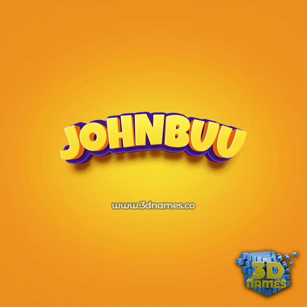 johnbuu in Orange Toon style - 3D name wallpaper