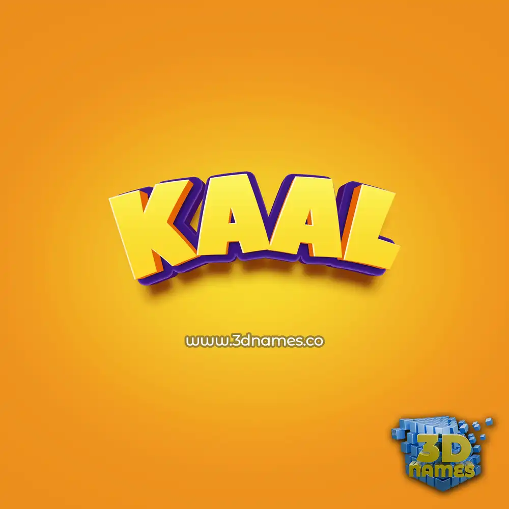 kaal in Orange Toon style - 3D name wallpaper