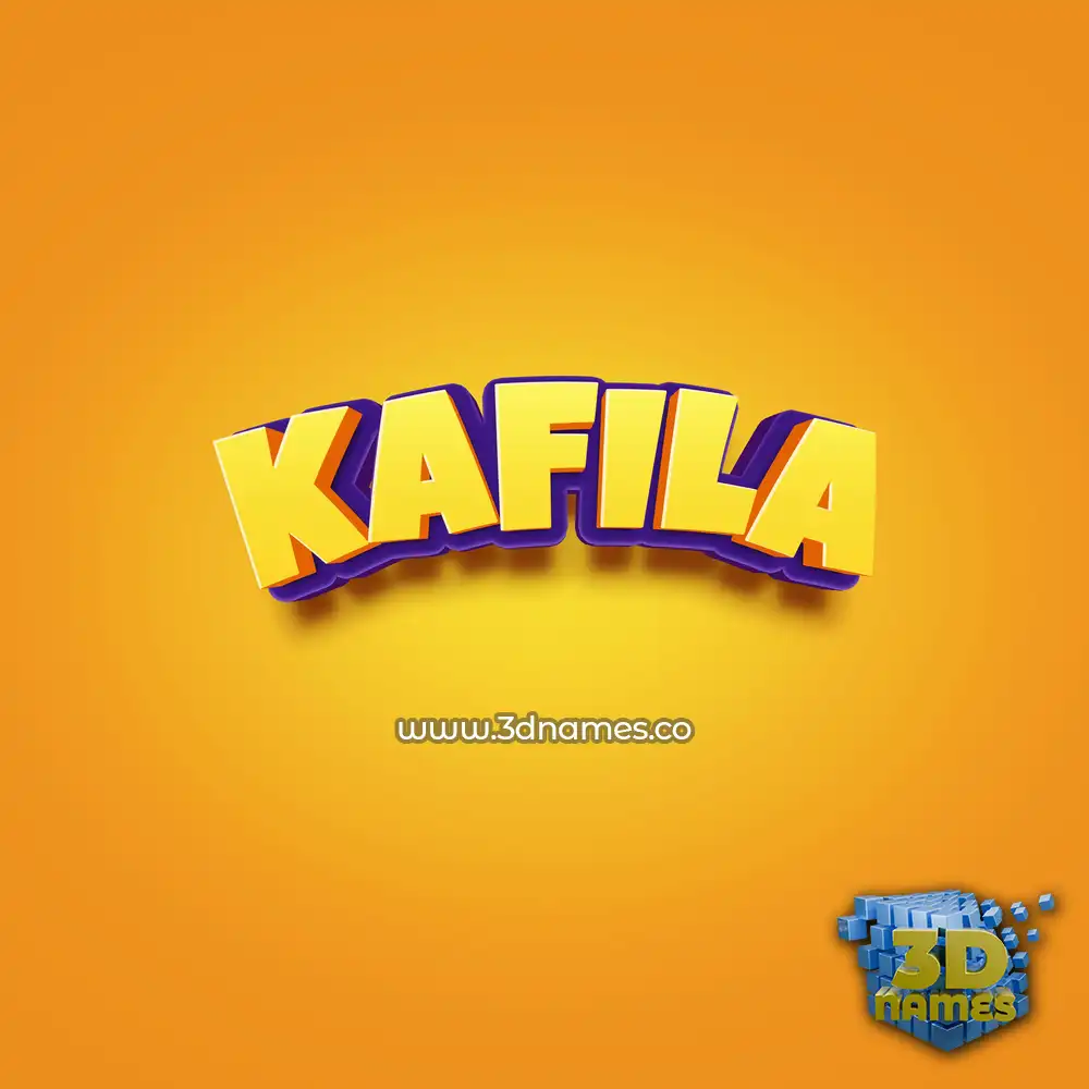 kafila in Orange Toon style - 3D name wallpaper kafila in Orange Toon style - 3D name wallpaper