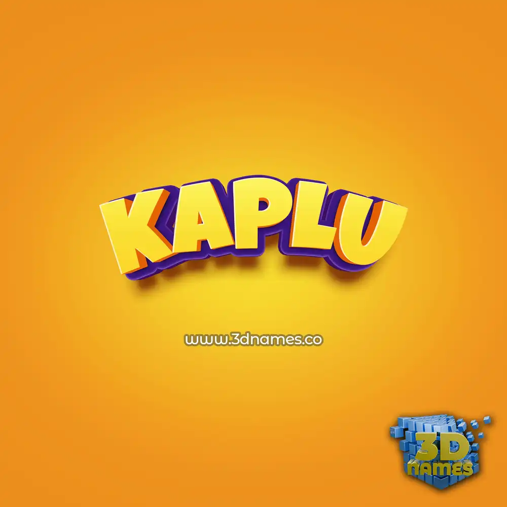 kaplu in Orange Toon style - 3D name wallpaper kaplu in Orange Toon style - 3D name wallpaper