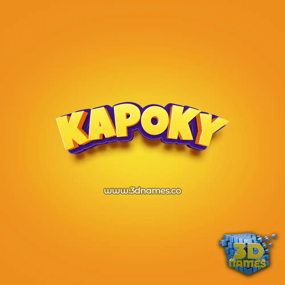 kapoky in Orange Toon style - 3D name wallpaper kapoky in Orange Toon style - 3D name wallpaper