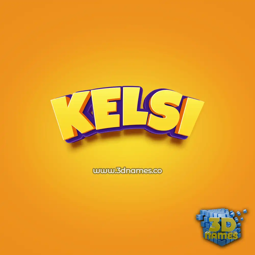 kelsi in Orange Toon style - 3D name wallpaper