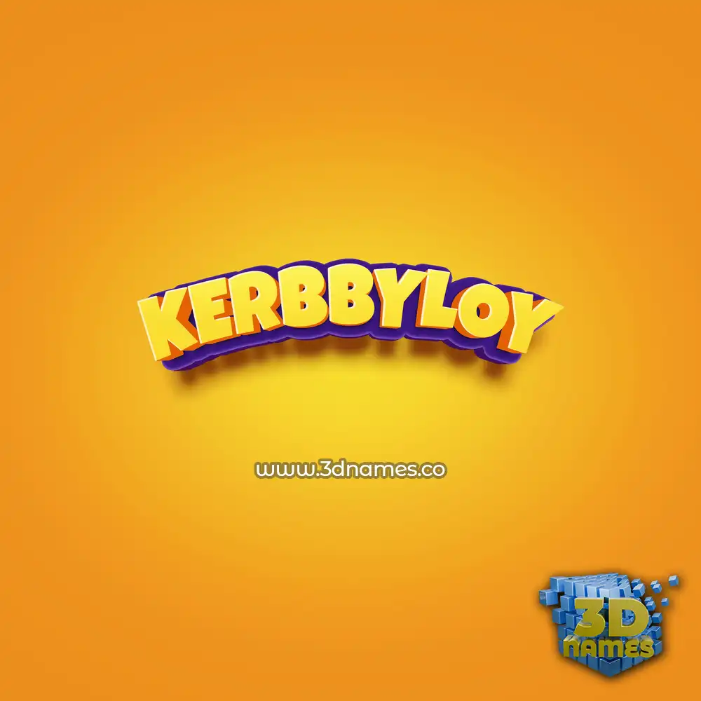 kerbbyloy in Orange Toon style - 3D name wallpaper