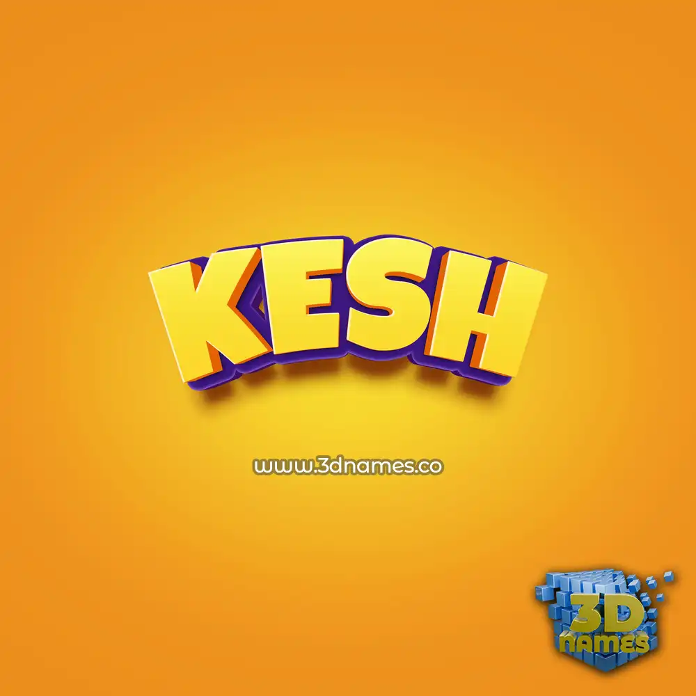 kesh in Orange Toon style - 3D name wallpaper