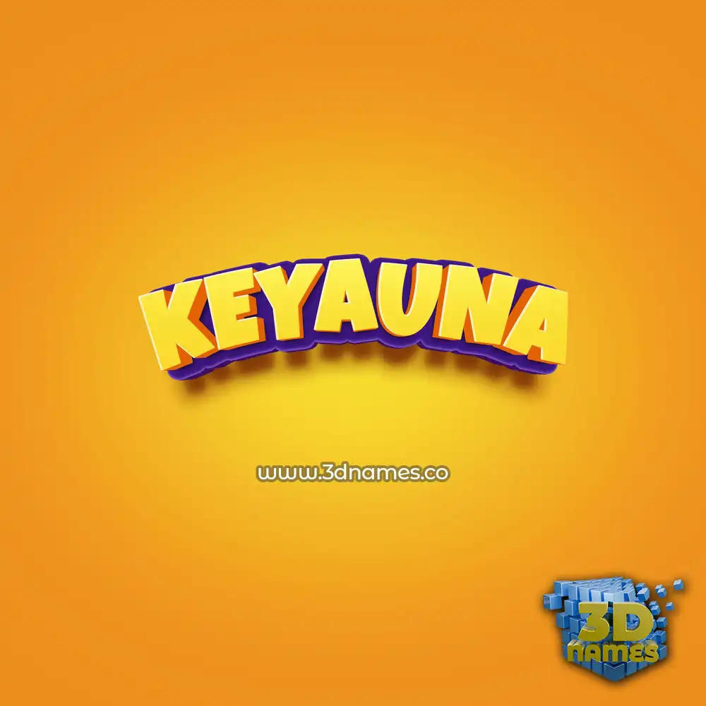 keyauna in Orange Toon style - 3D name wallpaper