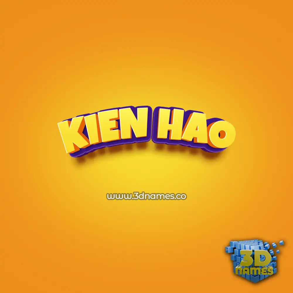 kien hao in Orange Toon style - 3D name wallpaper