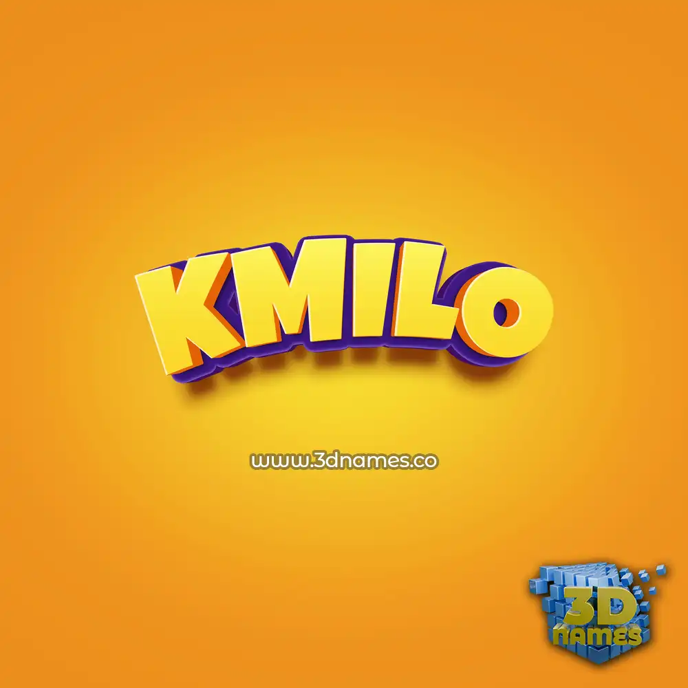 kmilo in Orange Toon style - 3D name wallpaper