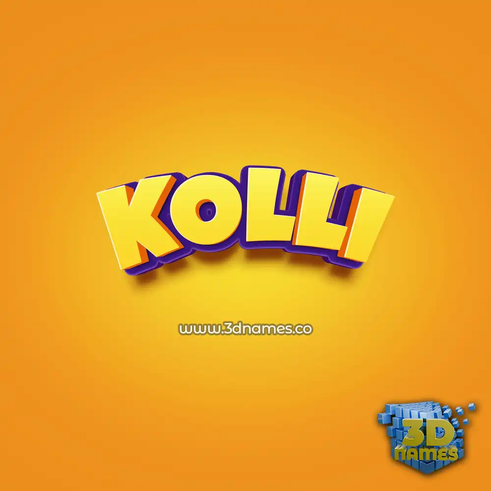 kolli in Orange Toon style - 3D name wallpaper