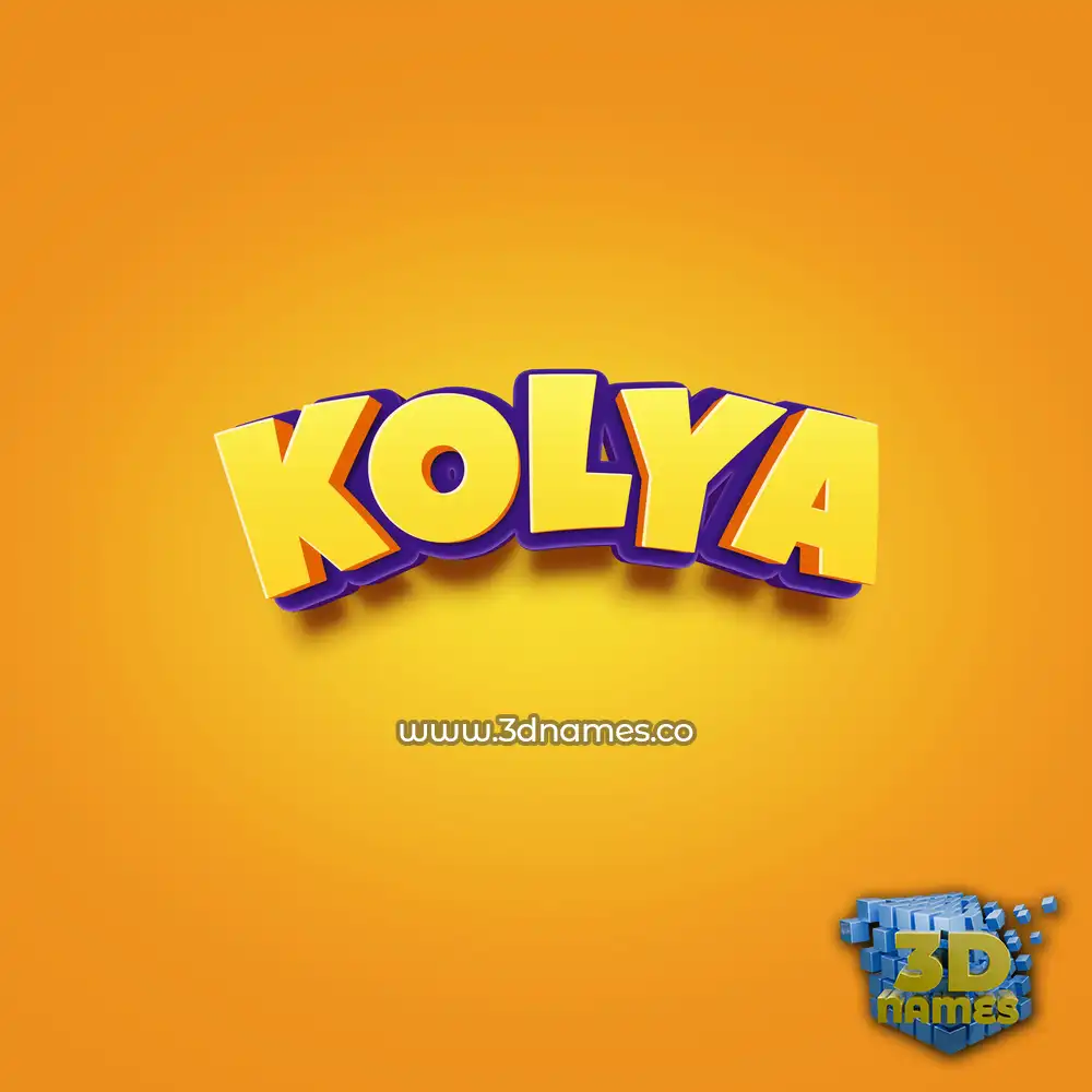 kolya in Orange Toon style - 3D name wallpaper