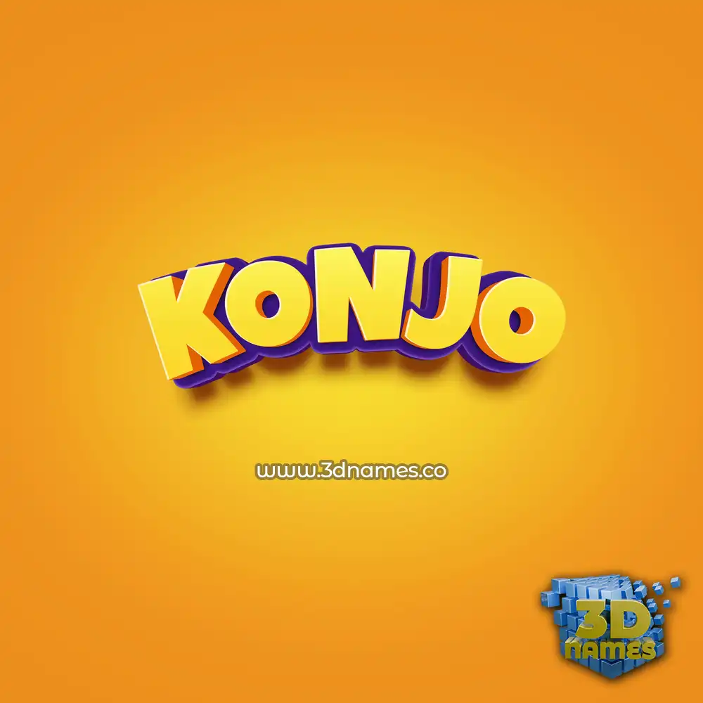 konjo in Orange Toon style - 3D name wallpaper