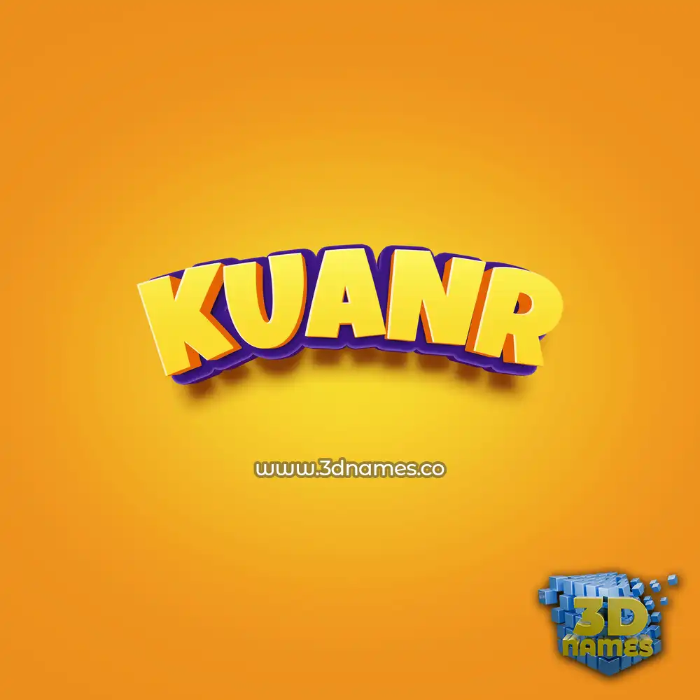 kuanr in Orange Toon style - 3D name wallpaper