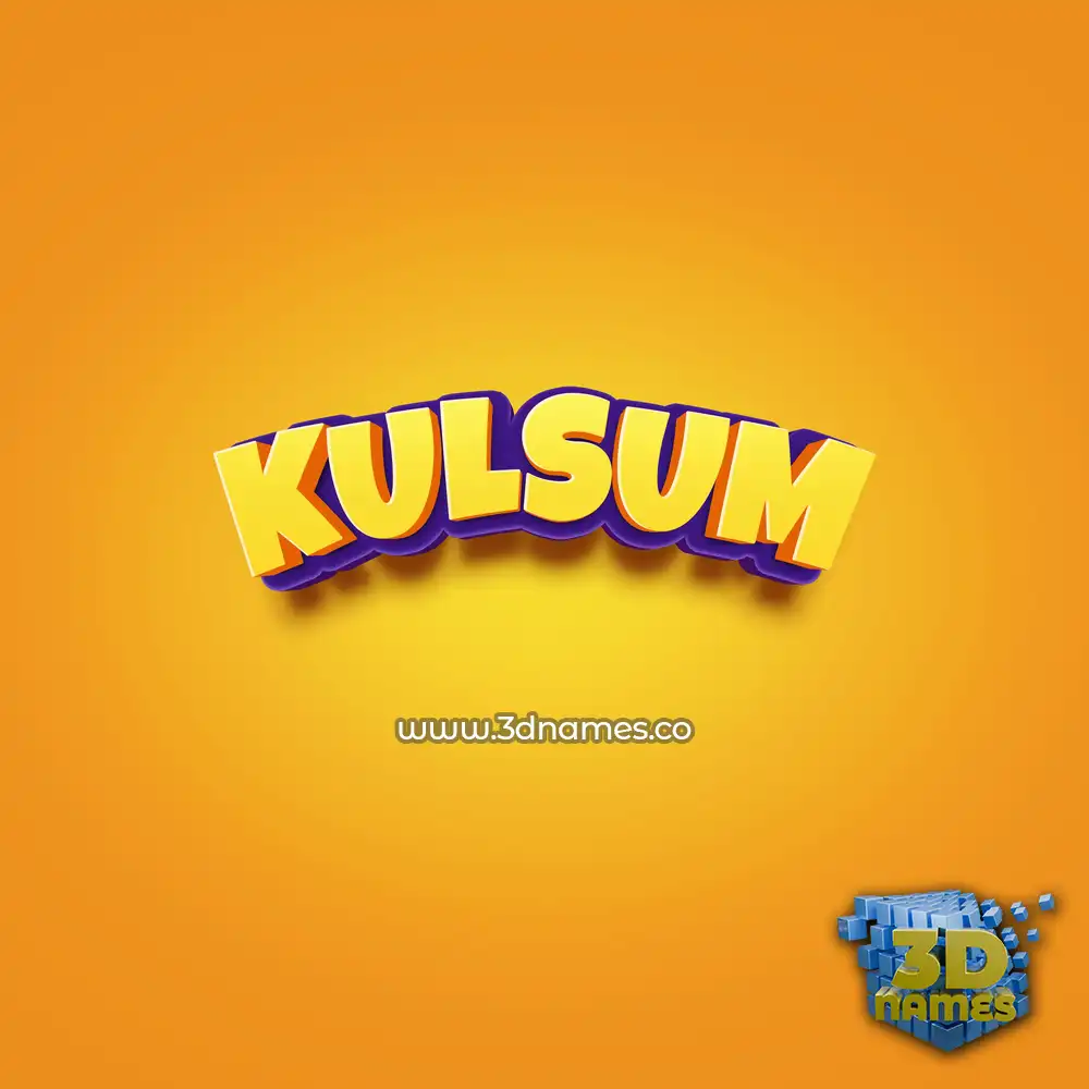 kulsum in Orange Toon style - 3D name wallpaper kulsum in Orange Toon style - 3D name wallpaper