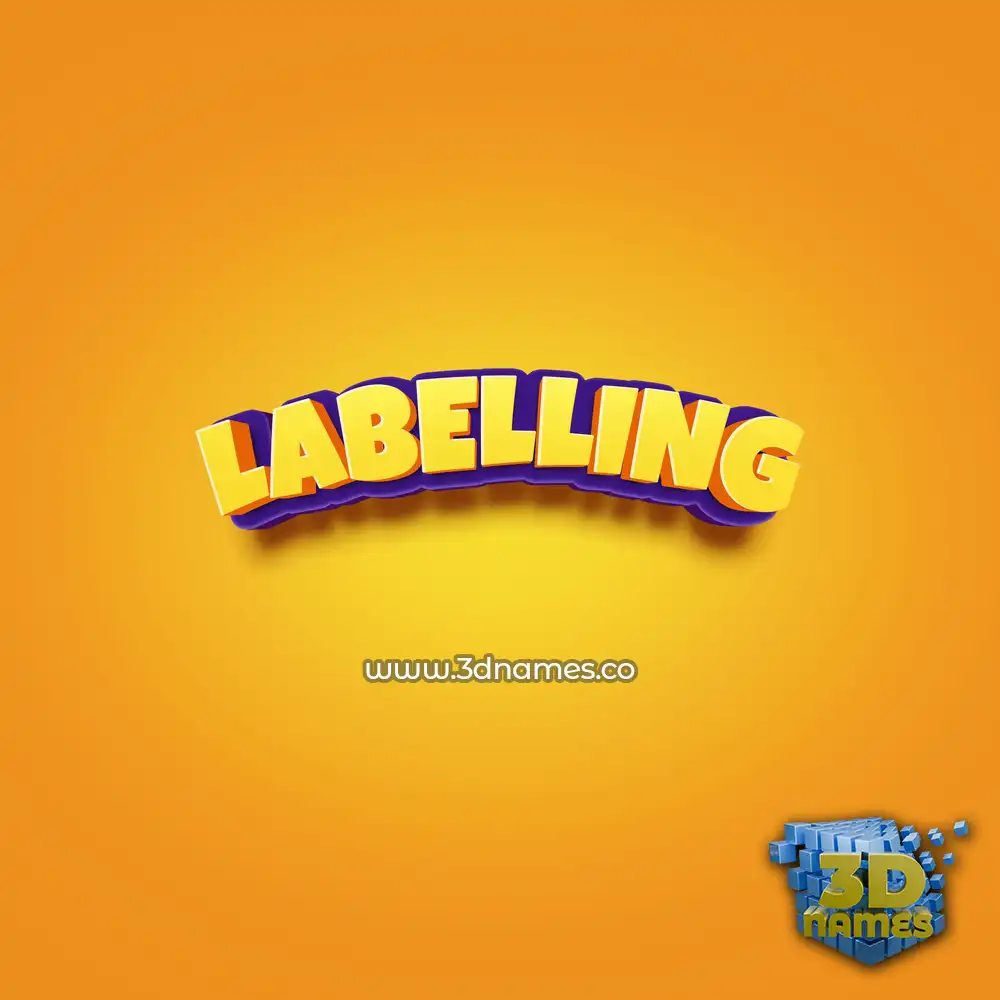 labelling in Orange Toon style - 3D name wallpaper
