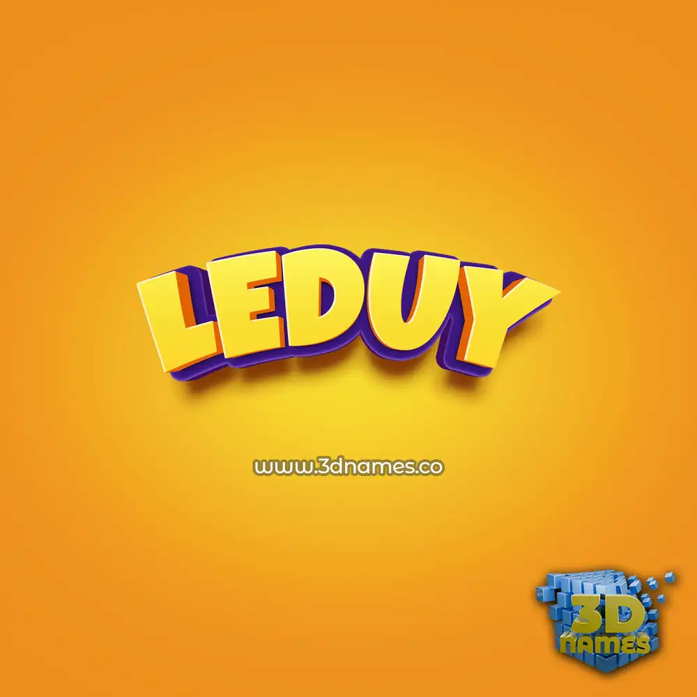 leduy in Orange Toon style - 3D name wallpaper