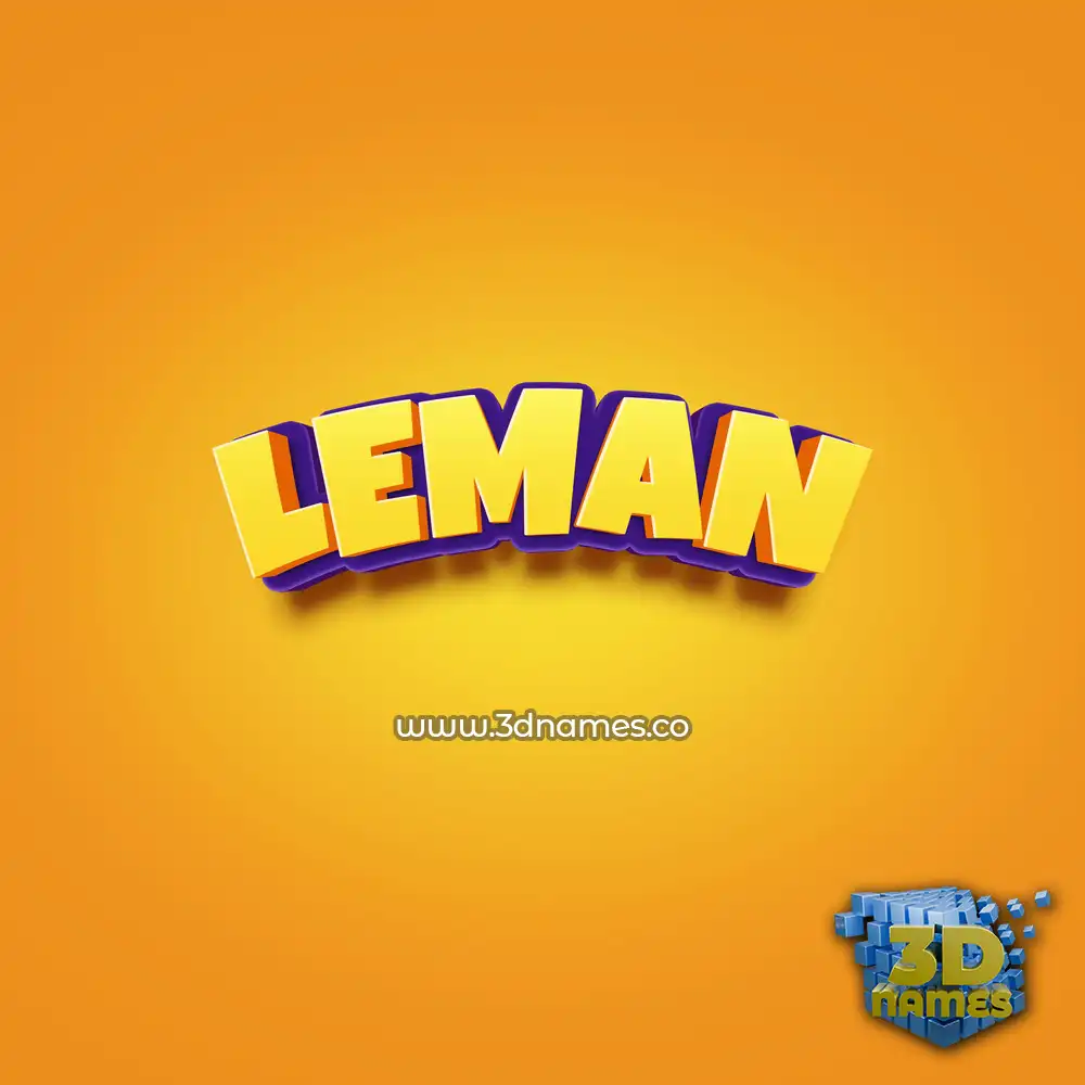 leman in Orange Toon style - 3D name wallpaper