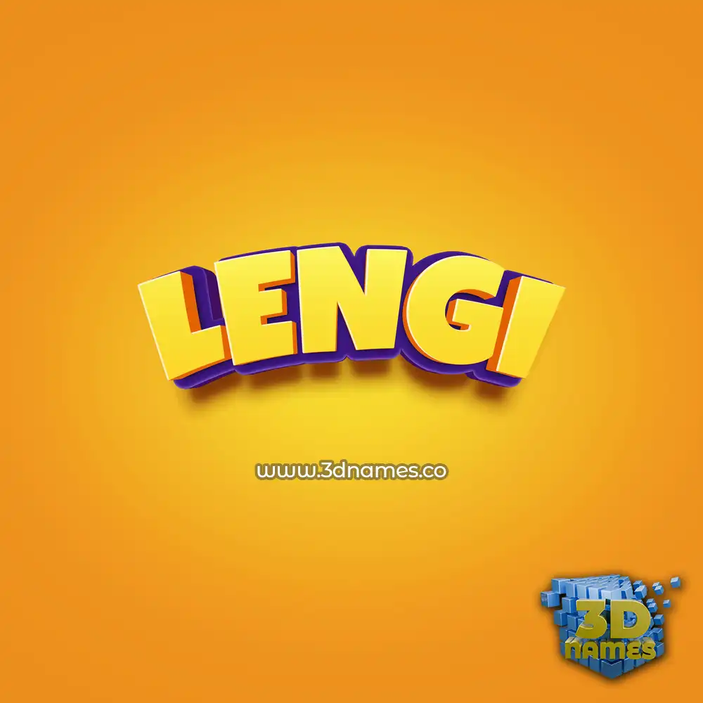 lengi in Orange Toon style - 3D name wallpaper