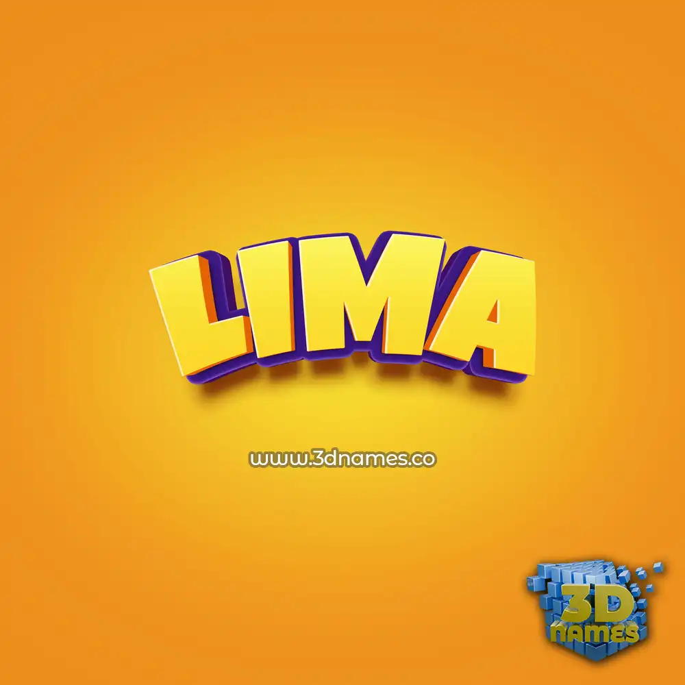 lima in Orange Toon style - 3D name wallpaper lima in Orange Toon style - 3D name wallpaper