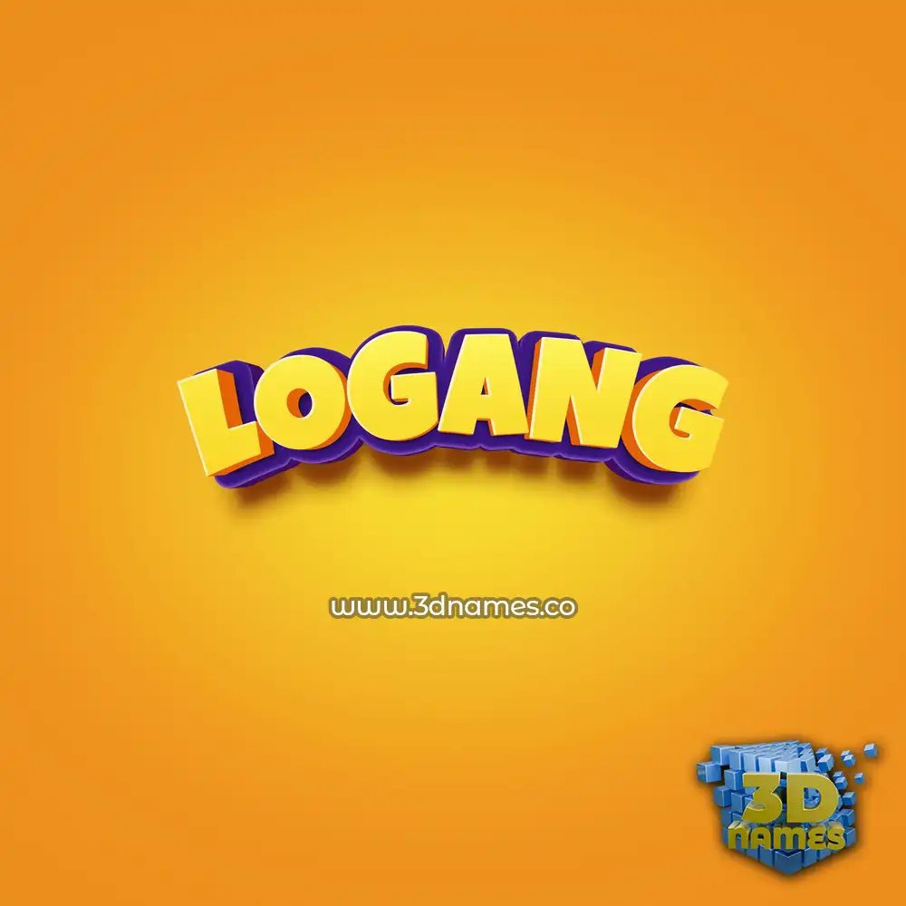 logang in Orange Toon style - 3D name wallpaper