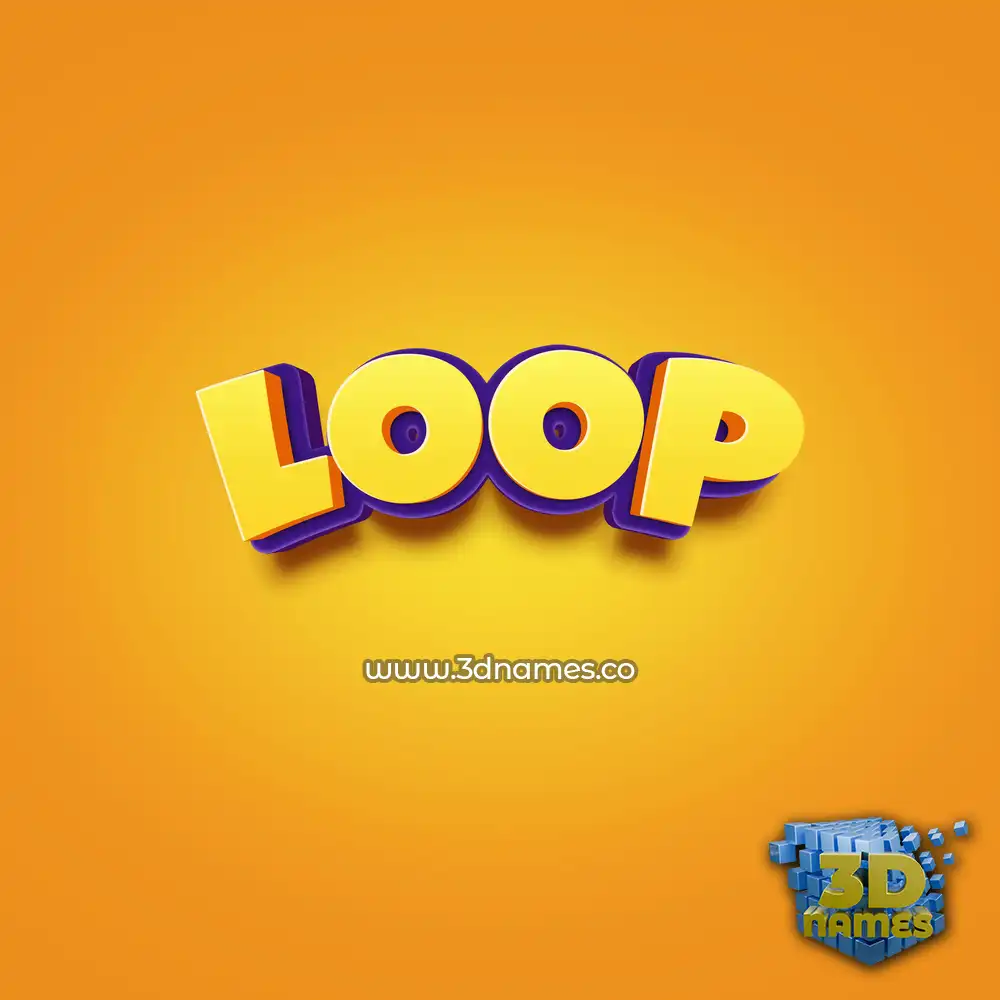 loop in Orange Toon style - 3D name wallpaper loop in Orange Toon style - 3D name wallpaper