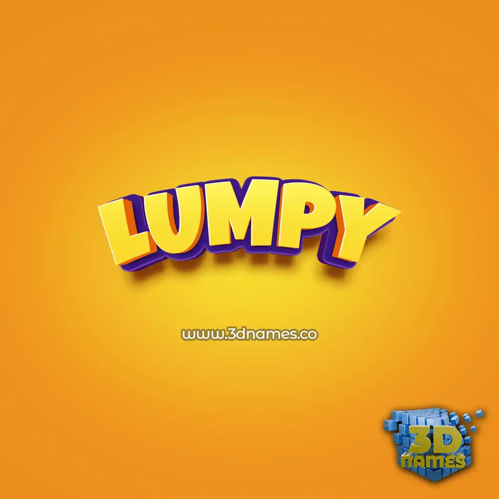 lumpy in Orange Toon style - 3D name wallpaper