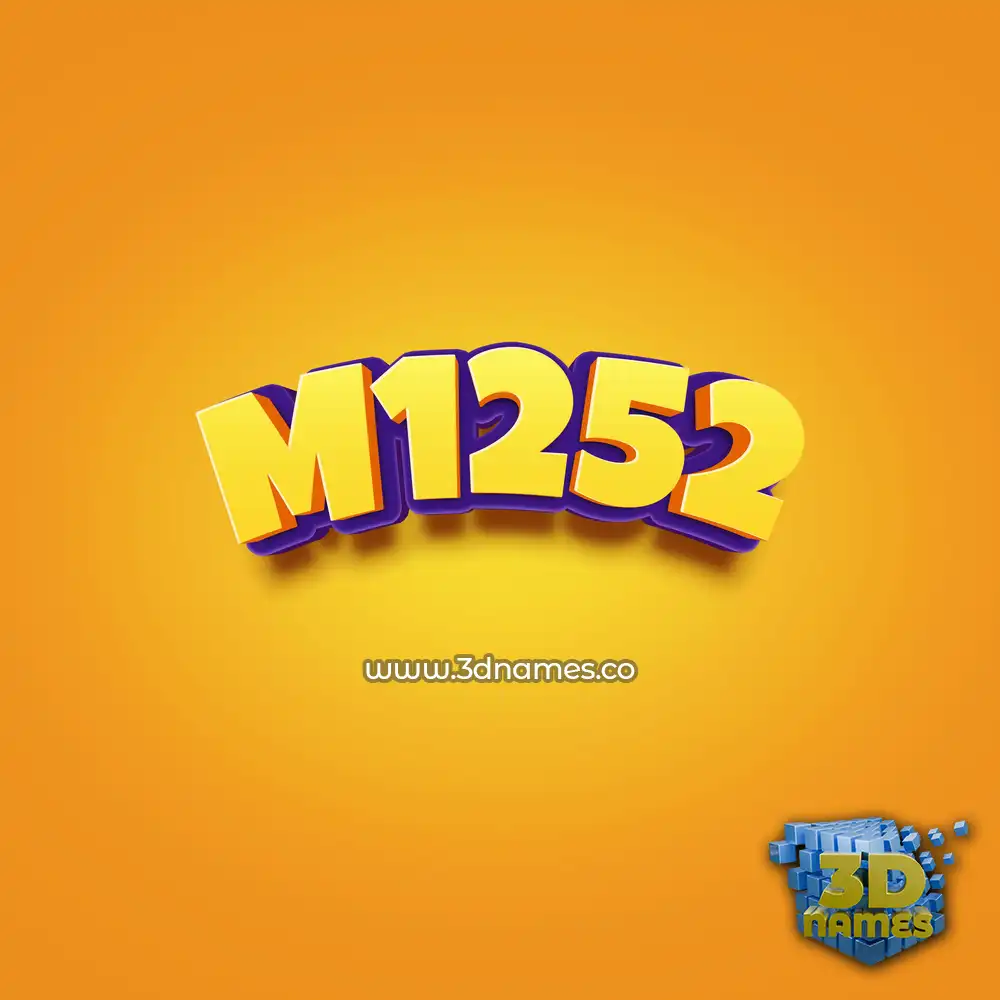 m1252 in Orange Toon style - 3D name wallpaper