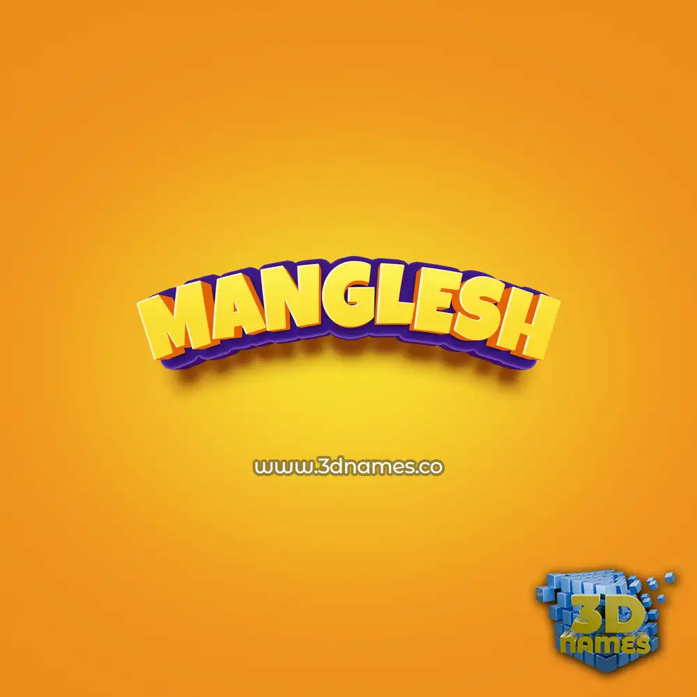 manglesh in Orange Toon style - 3D name wallpaper