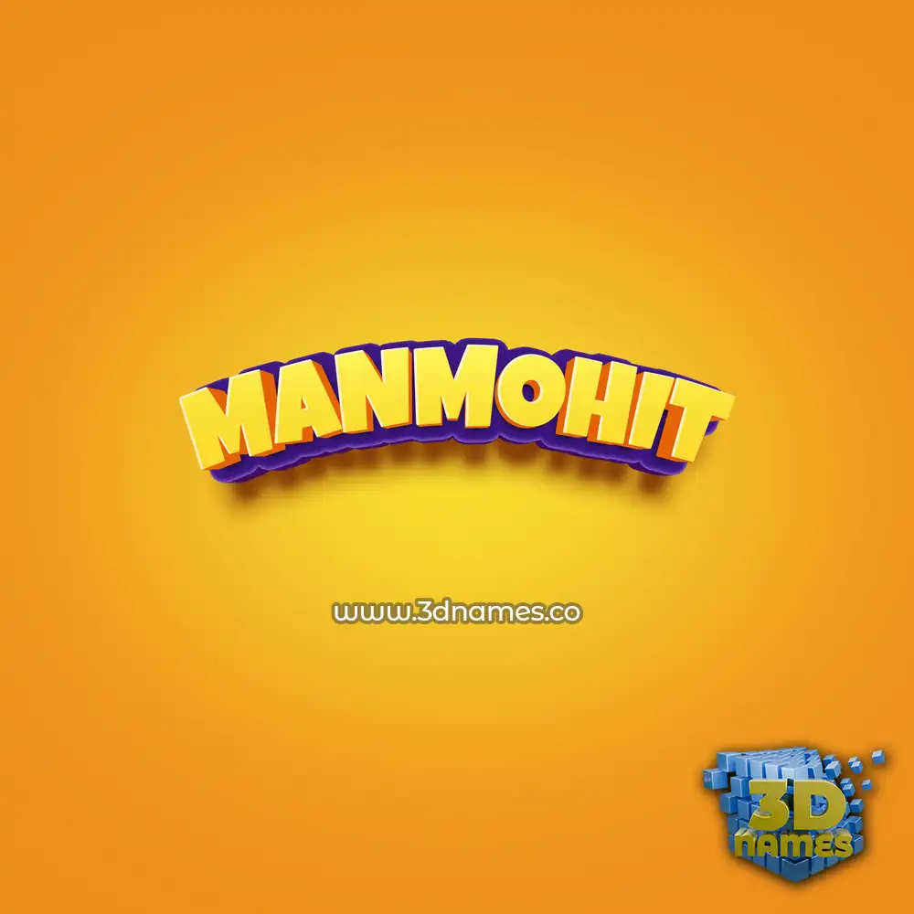manmohit in Orange Toon style - 3D name wallpaper