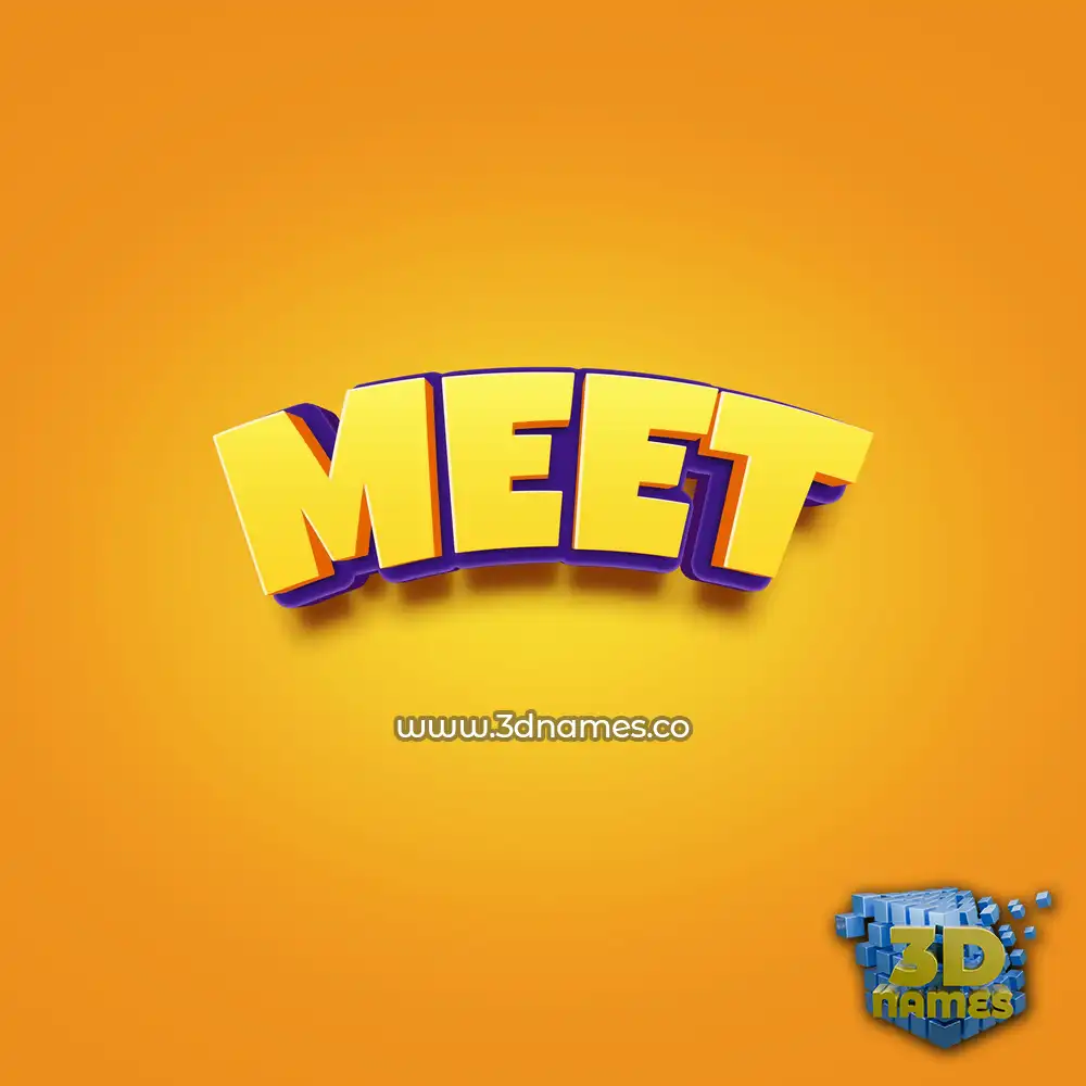 meet in Orange Toon style - 3D name wallpaper