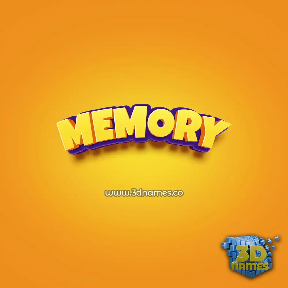 memory in Orange Toon style - 3D name wallpaper memory in Orange Toon style - 3D name wallpaper