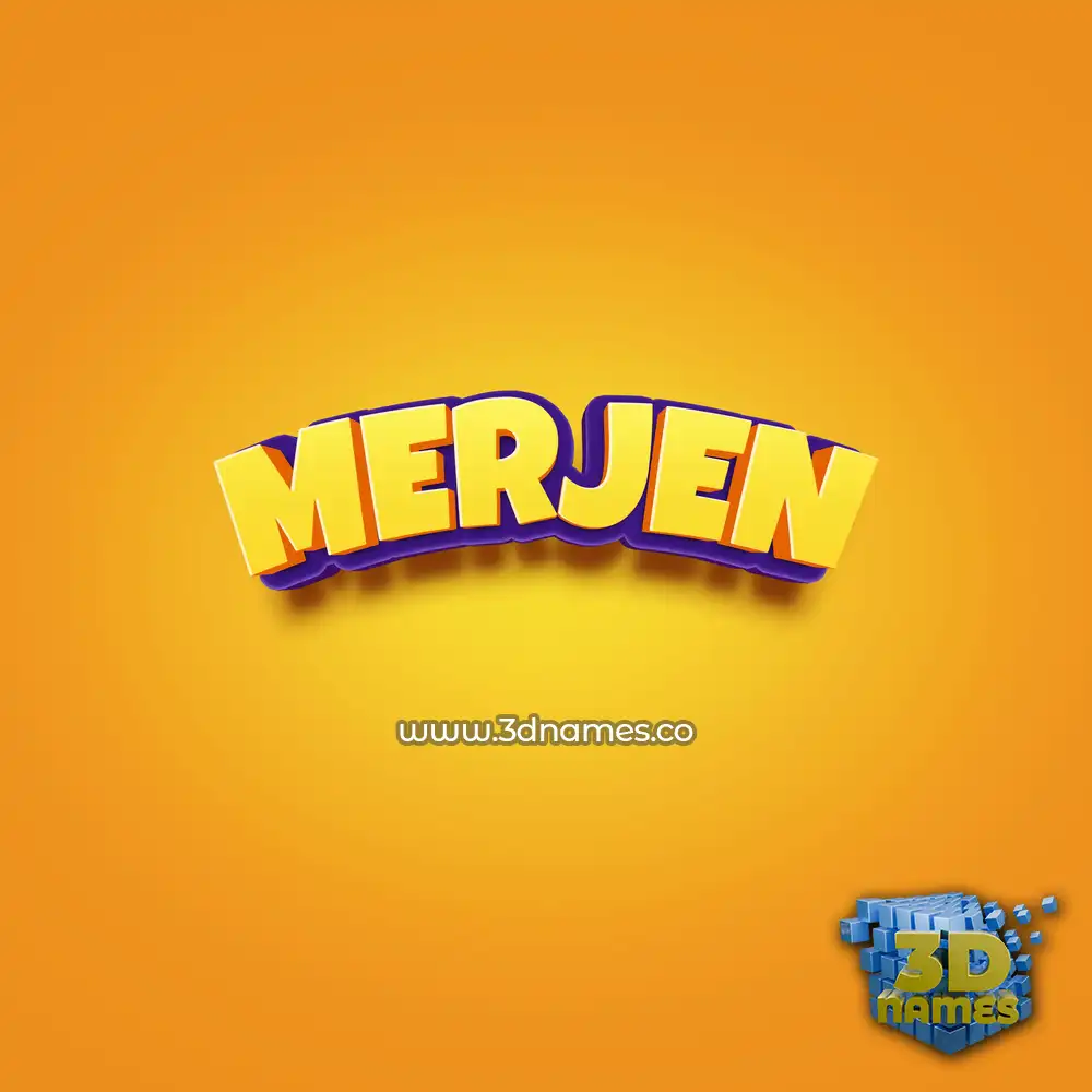 merjen in Orange Toon style - 3D name wallpaper merjen in Orange Toon style - 3D name wallpaper
