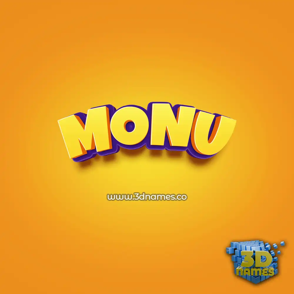 monu in Orange Toon style - 3D name wallpaper monu in Orange Toon style - 3D name wallpaper