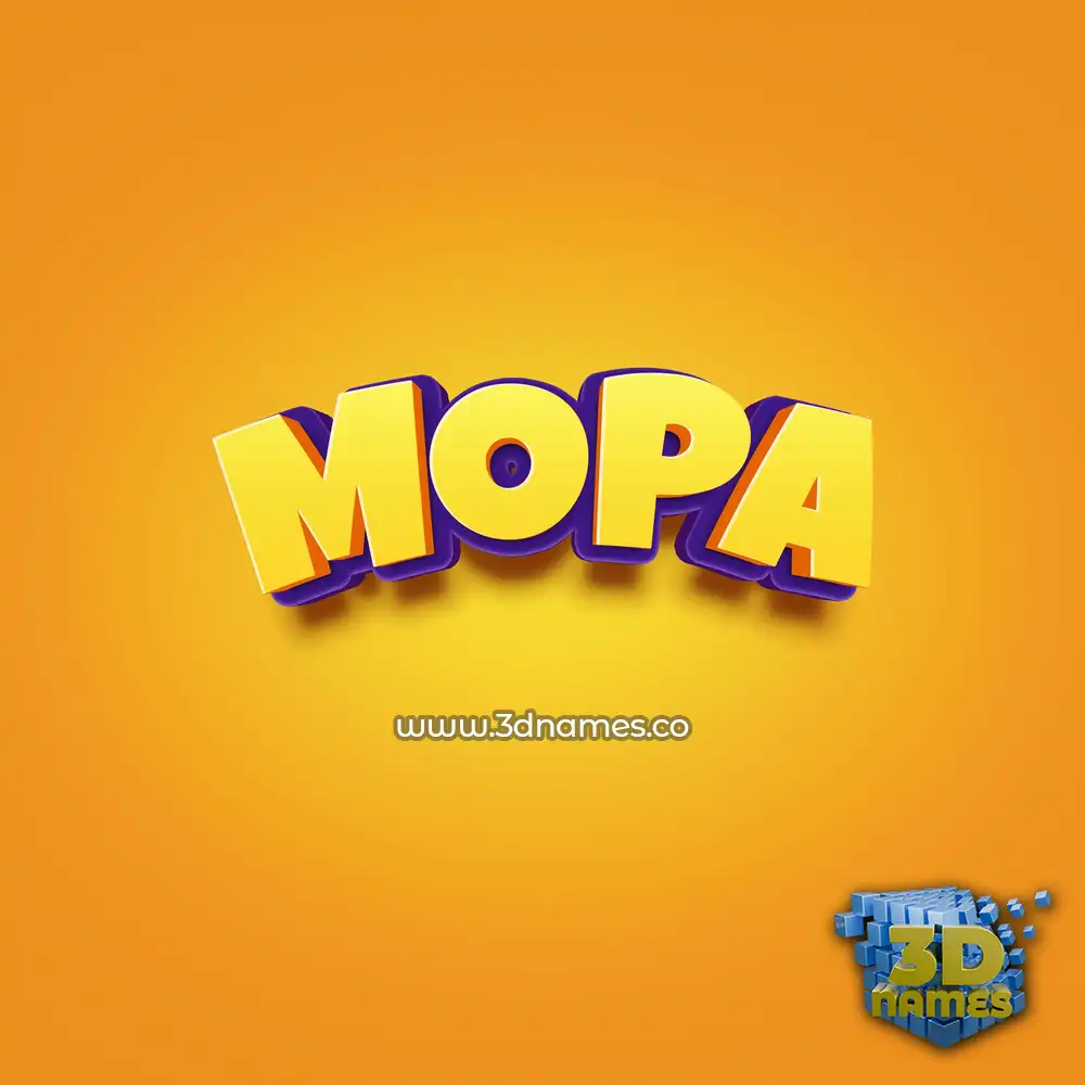 mopa in Orange Toon style - 3D name wallpaper mopa in Orange Toon style - 3D name wallpaper