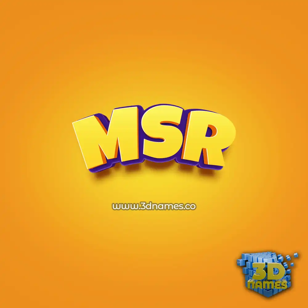 msr in Orange Toon style - 3D name wallpaper msr in Orange Toon style - 3D name wallpaper