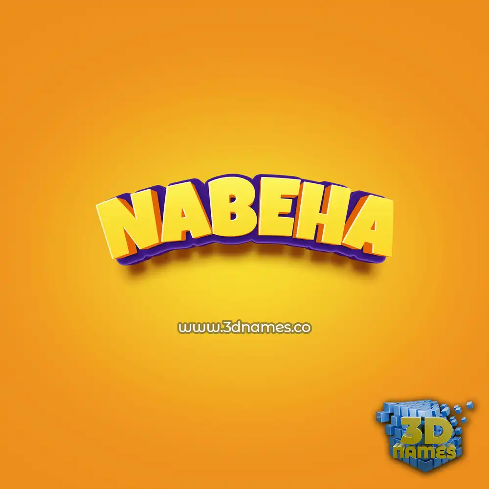 nabeha in Orange Toon style - 3D name wallpaper