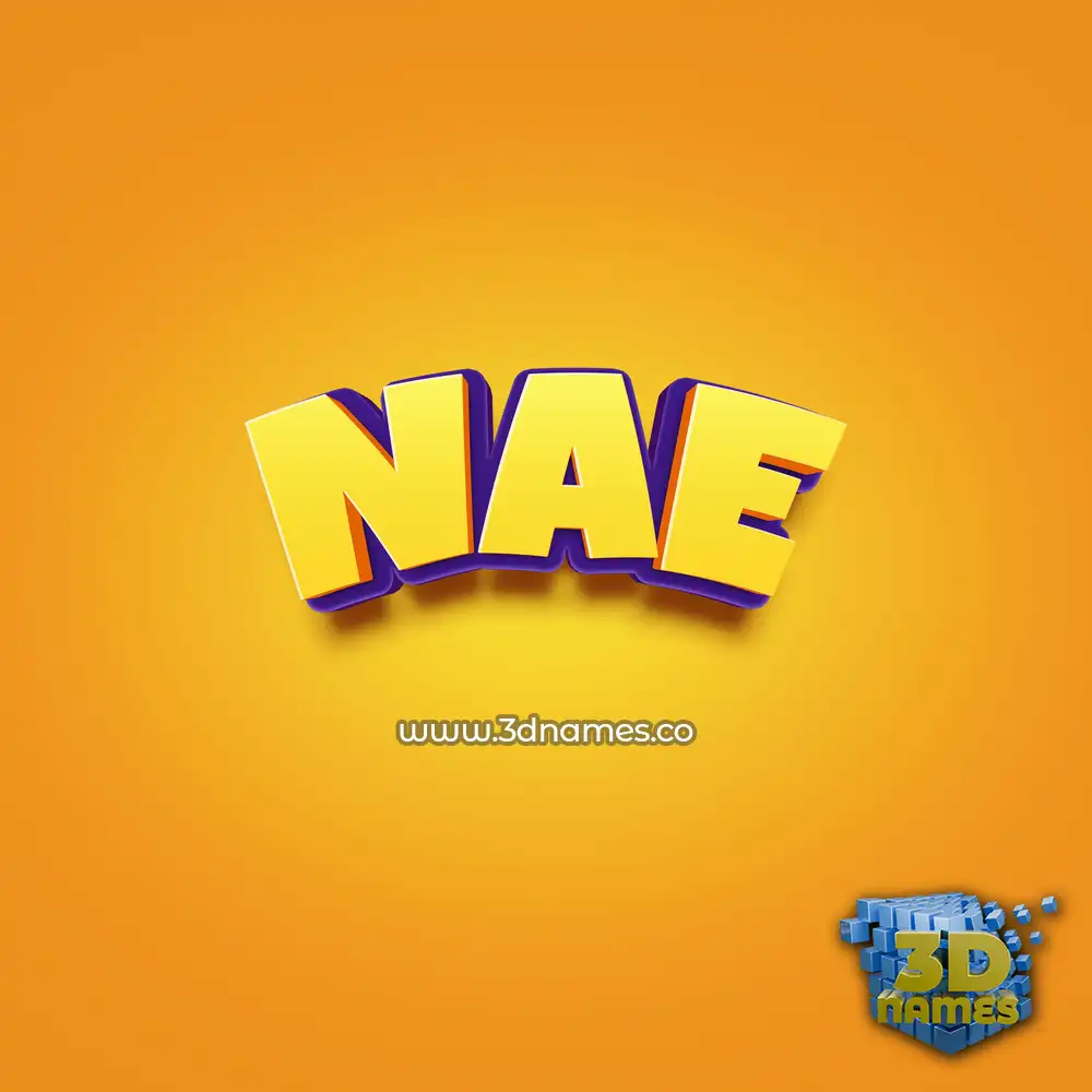 nae in Orange Toon style - 3D name wallpaper