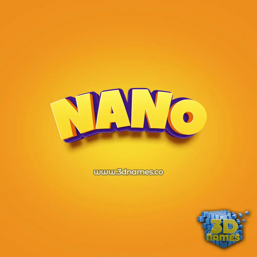 nano in Orange Toon style - 3D name wallpaper
