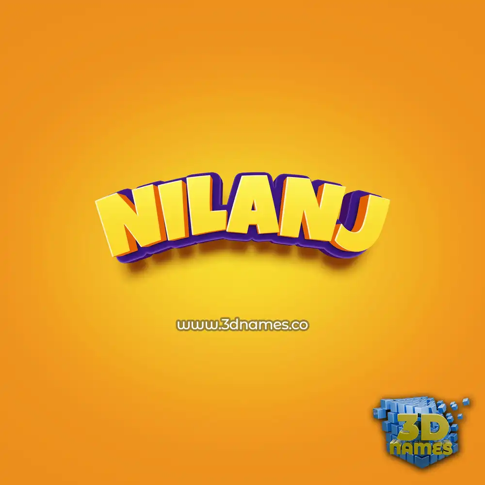 nilanj in Orange Toon style - 3D name wallpaper