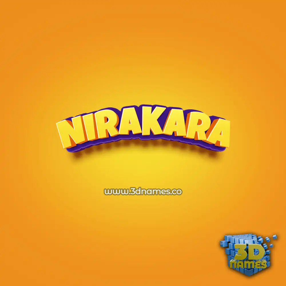 nirakara in Orange Toon style - 3D name wallpaper