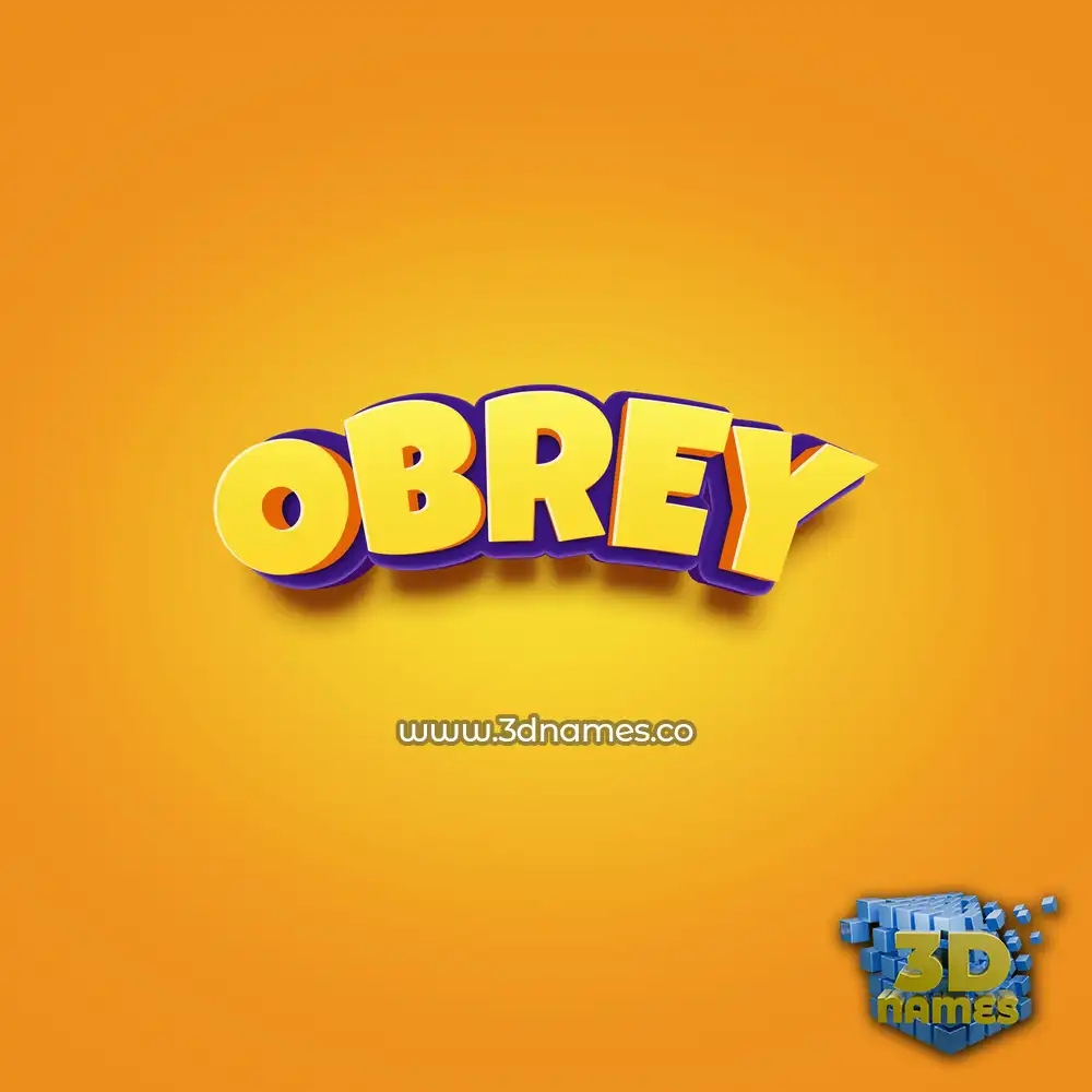 obrey in Orange Toon style - 3D name wallpaper