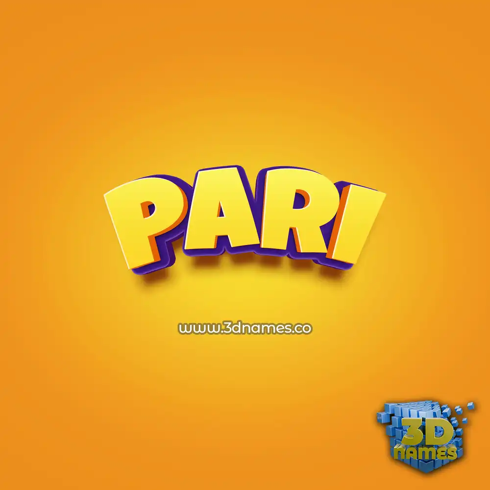 pari in Orange Toon style - 3D name wallpaper